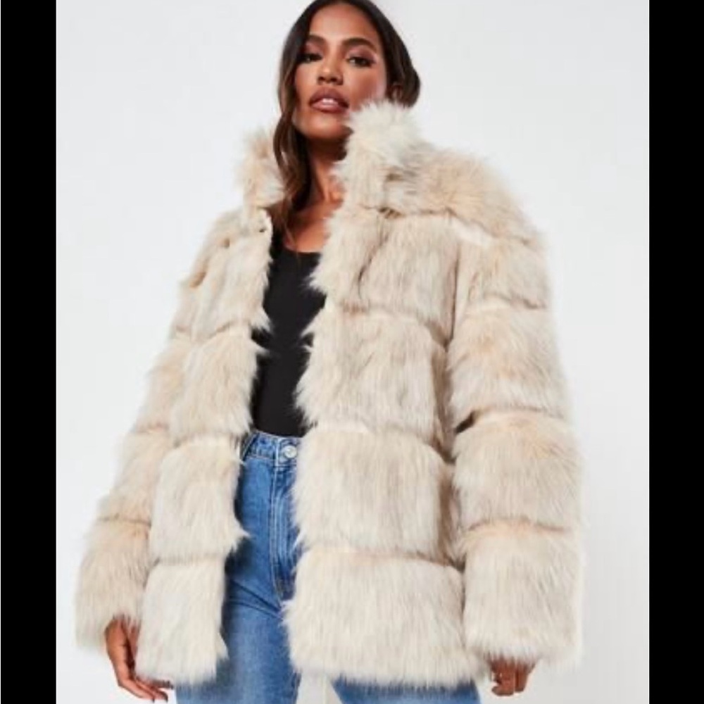 Faux Fur Pelted Grey Coat